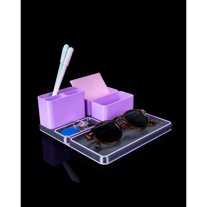 Kit Organisateur De Bureau Pro – Plateau, Porte-Stylos & Rangement Modulaire