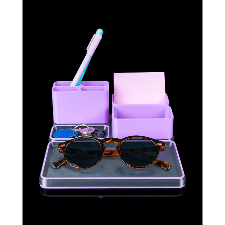 Kit Organisateur De Bureau Pro – Plateau, Porte-Stylos & Rangement Modulaire