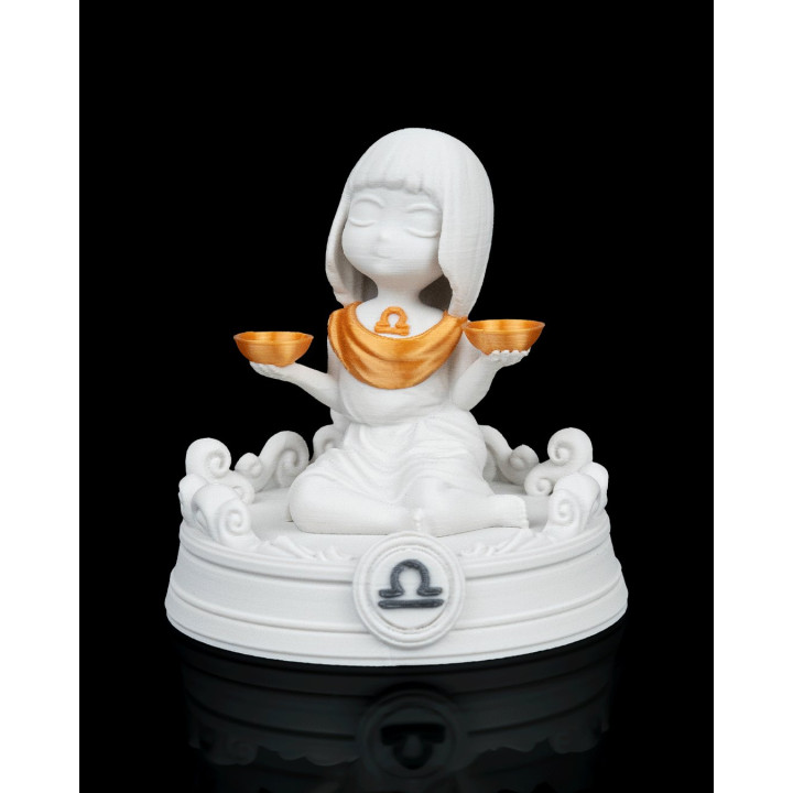 Charm Balance – Figurine Zodiaque Balance Avec Socle Nuages & Constellation