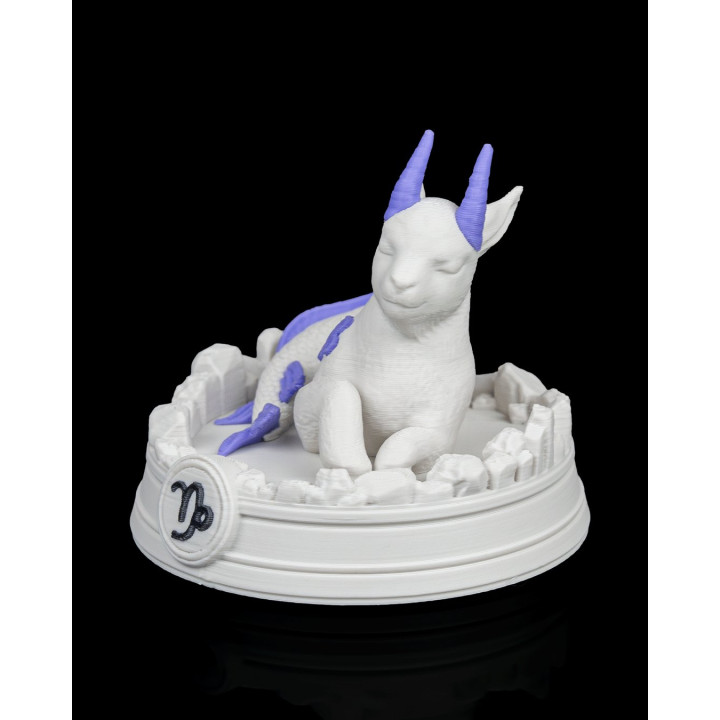 Charm Capricorne – Figurine Zodiaque Magique Avec Socle & Médaillon