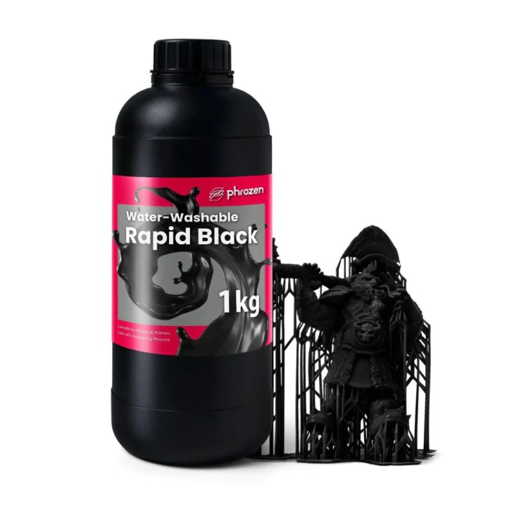 Phrozen - Water-Washable Resin - Rapid Black - 1 kg | Espace Maker