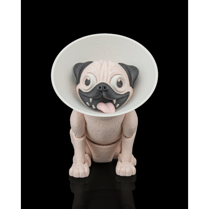 Peanut Le Carlin – Figurine Décorative Avec Collier Élisabéthain