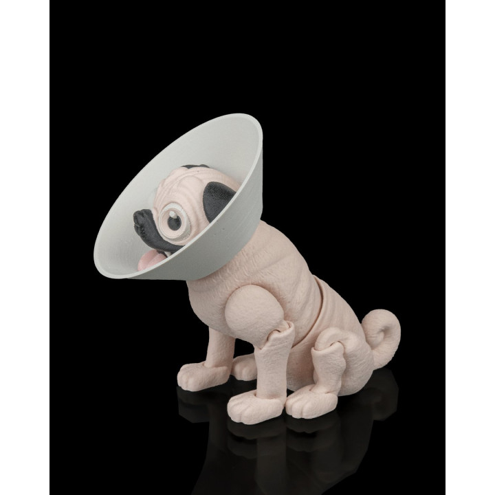 Peanut Le Carlin – Figurine Décorative Avec Collier Élisabéthain