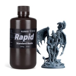 Elegoo - Résine UV Standard Rapid - Gris (Grey) - 1 kg | Espace Maker