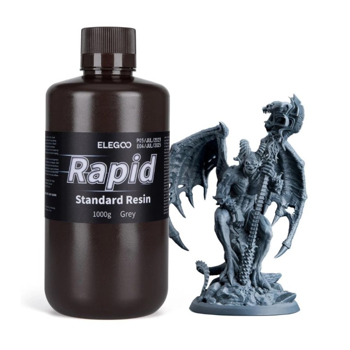 Elegoo - Résine UV Standard Rapid - Gris (Grey) - 1 kg | Espace Maker