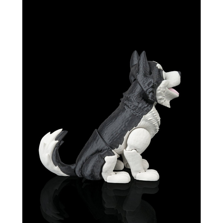 Niko Le Husky – Figurine Décorative Bi-Couleur