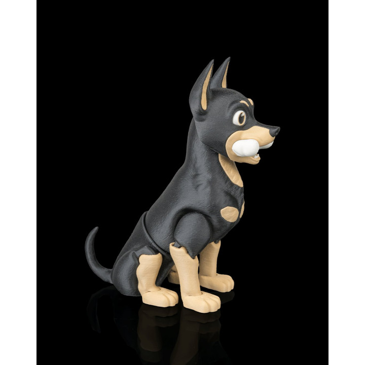 Axel Le Dobermann – Figurine Décorative Chibi Avec Os