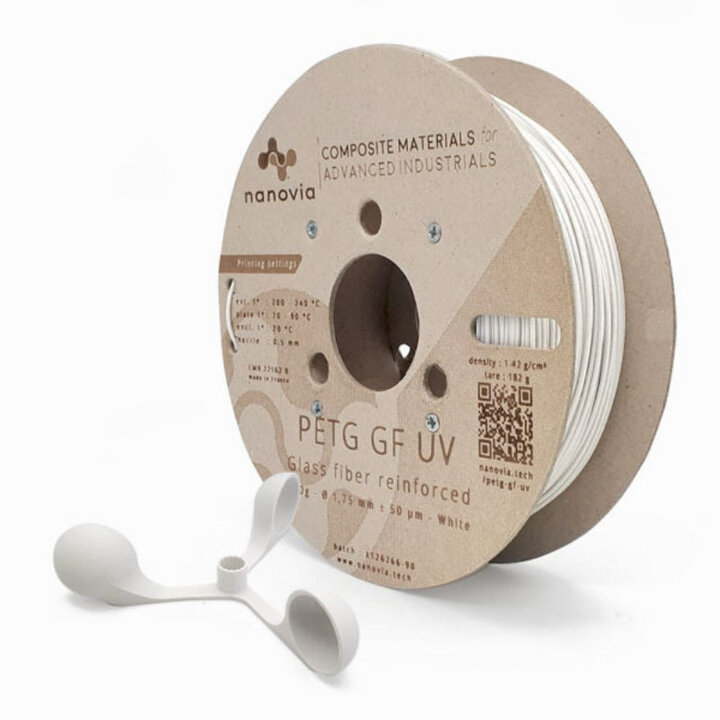 Nanovia - PETG GF UV - Blanc - 1,75 mm - 500 g | Maison Drabiec