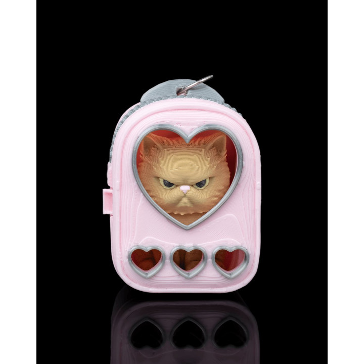 Porte-Clés Chat Persan Grognon Dans Son Sac À Dos – Sweetheart Pack