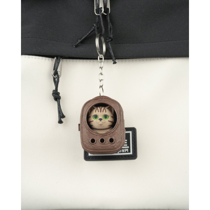 Porte-Clés Chat Tabby Dans Son Sac À Dos – Figurine Kawaii Urban