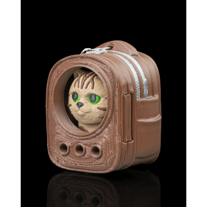 Porte-Clés Chat Tabby Dans Son Sac À Dos – Figurine Kawaii Urban