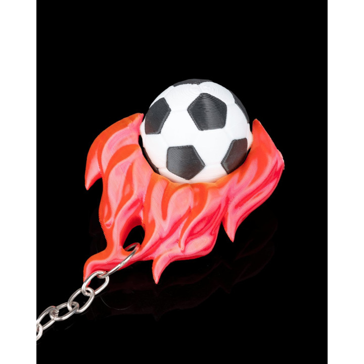 Hot Shot – Porte-Clés Fidget Ballon De Football En Flammes