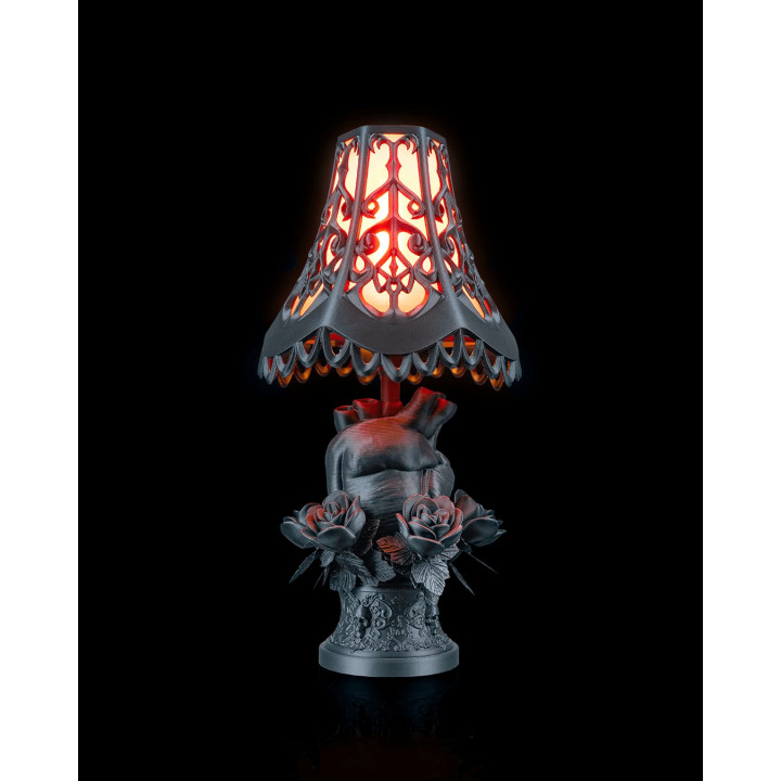 Lampe De Table Cœur Gothique – Black Heart Lampshade