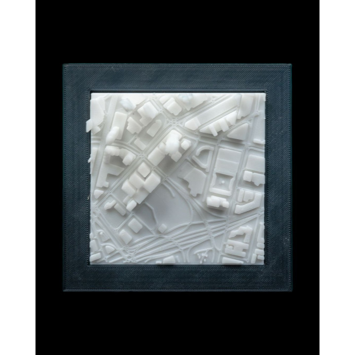 Carte 3D De Melbourne – Relief Urbain Encadré