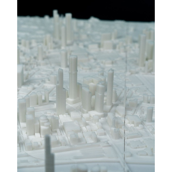 Carte 3D De Melbourne – Relief Urbain Encadré