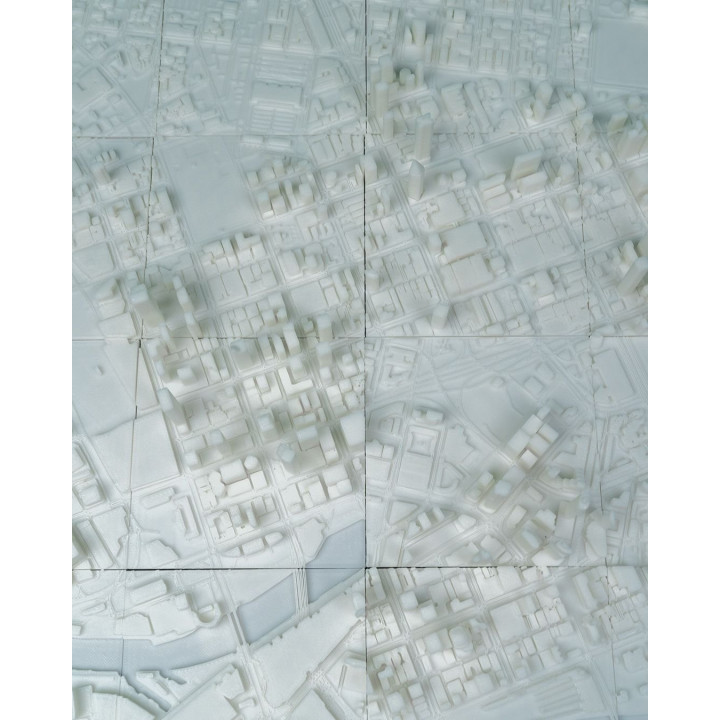Carte 3D De Melbourne – Relief Urbain Encadré