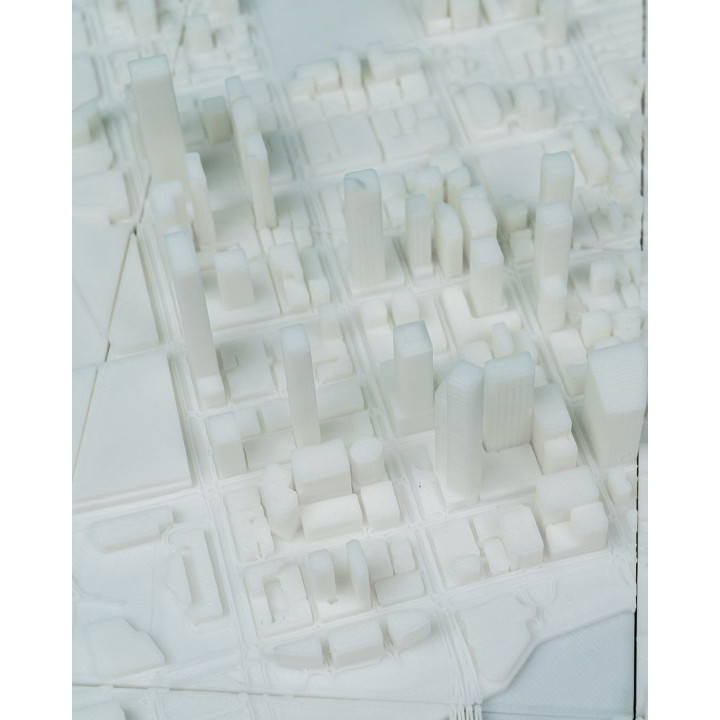 Carte 3D De Melbourne – Relief Urbain Encadré