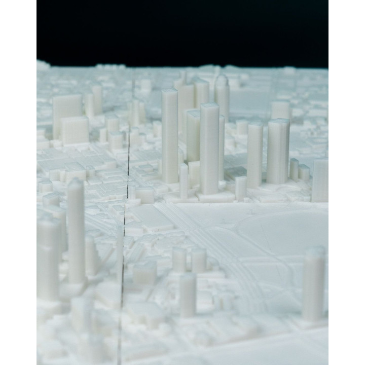 Carte 3D De Melbourne – Relief Urbain Encadré