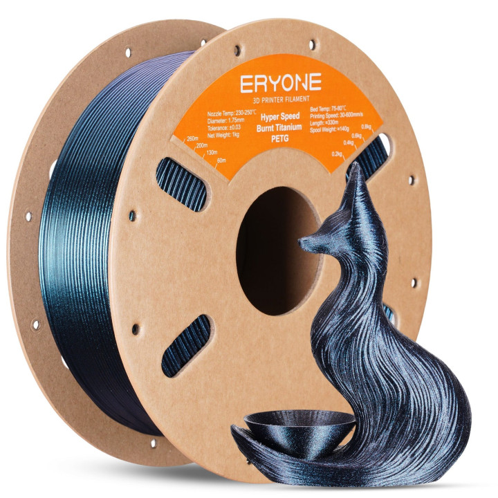 Filament PETG Haute Vitesse Titane Brûlé Eryone 1,75 mm (1 kg)