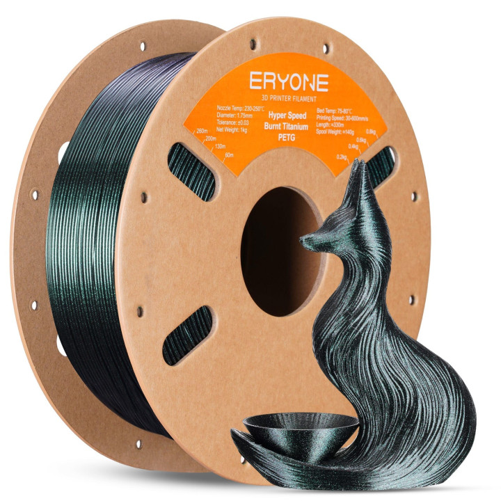 Filament PETG Haute Vitesse Titane Brûlé Eryone 1,75 mm (1 kg)