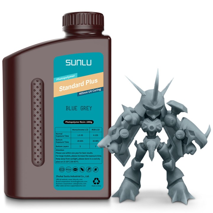 Sunlu - Résine Standard Plus - Bleu-Gris (Blue Grey) - 1 kg | Espace M