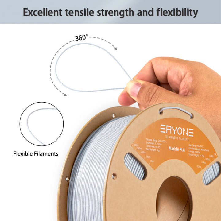 Filament PLA Marbre Eryone 1,75 mm ±0,03 mm (1 kg)