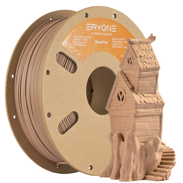 Filament PLA Bois Eryone 1,75 mm (1 kg) — Texture et couleur chêne