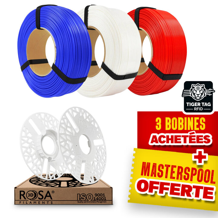 Pack Recharge Rosa3D - Cocorico - PLA Starter x3 + Masterspool Of