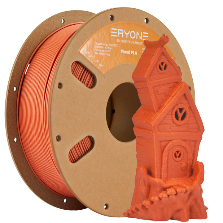 Filament PLA Bois Eryone 1,75 mm (1 kg) — Texture et couleur chêne