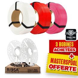 Pack Recharge Rosa3D - Lovely - PLA Starter x3 + Masterspool Offe