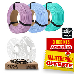 Pack Recharge Rosa3D - Pastel Macaron - PLA x3 + Masterspool Offe