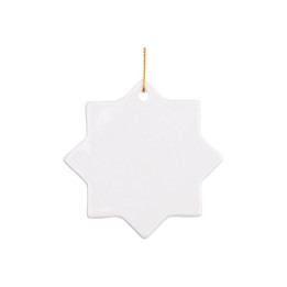 Décoration de Noël étoile en céramique personnalisée – sublimation photo