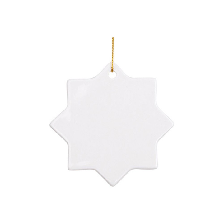 Décoration de Noël étoile en céramique personnalisée – sublimation photo