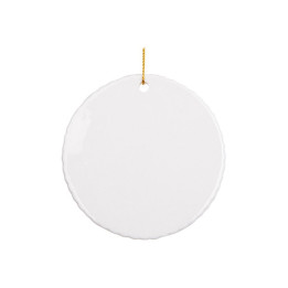 Décoration de Noël en céramique personnalisée – Rond Dentelé 7,6 cm