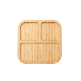 Assiette carrée en bambou gravée selon vos envies