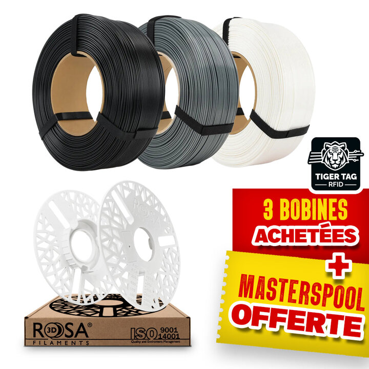 Pack Recharge Rosa3D - Shadow - PLA Starter x3 + Masterspool Offe