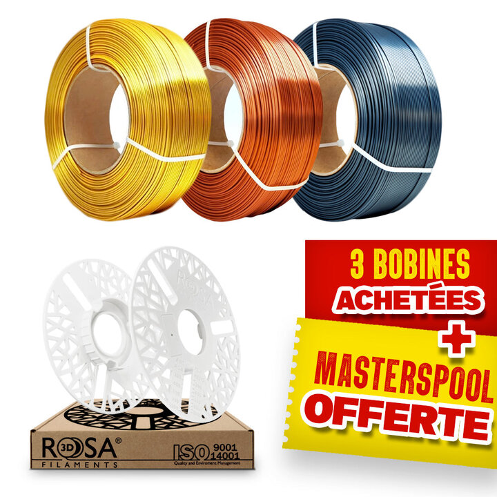 Pack Recharge Rosa3D - Silk - PLA x3 + Masterspool Offerte | Mais