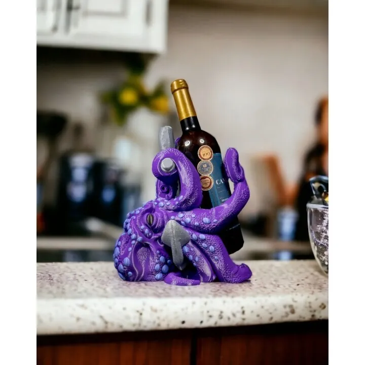Merlot Poulpe Porte-Bouteille Vin | Impression 3D Occitanie