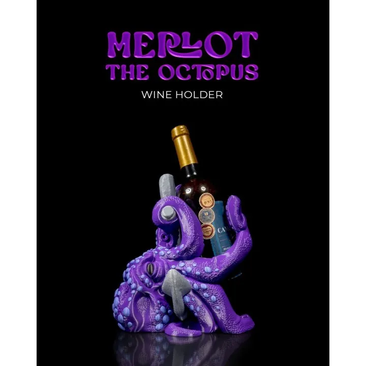 Merlot Poulpe Porte-Bouteille Vin | Impression 3D Occitanie