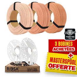 Pack Recharge Rosa3D - Skin - PLA Starter x3 + Masterspool Offert
