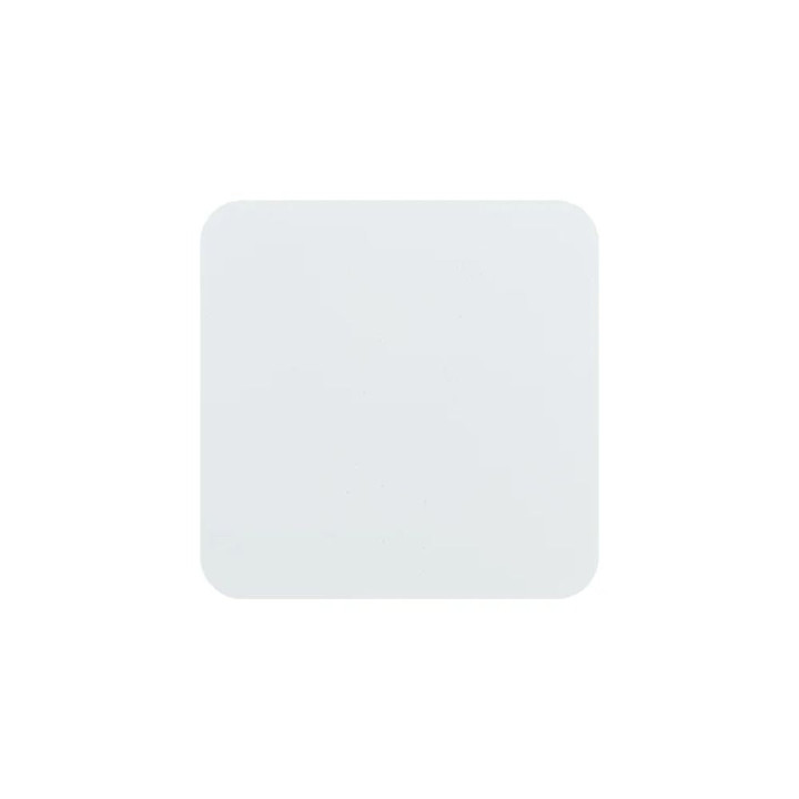 Sous-verre carré en acier gravé sur mesure – Blanc mat 10×10 cm