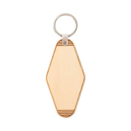 Porte-clef rayé en contreplaqué personnalisé par sublimation