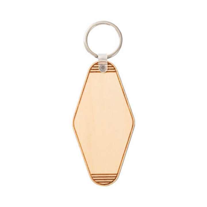 Porte-clef rayé en contreplaqué personnalisé par sublimation