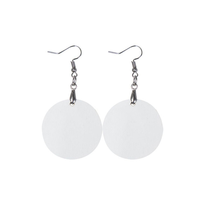 Boucles d'oreille rondes personnalisées par sublimation – 35 mm