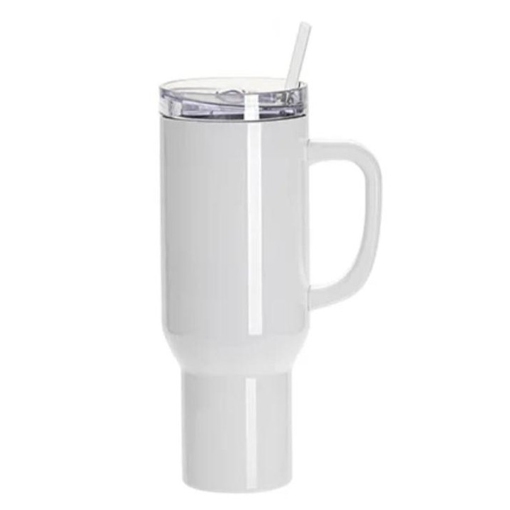 Grand tumbler avec poignée personnalisé par sublimation – 1,2 L