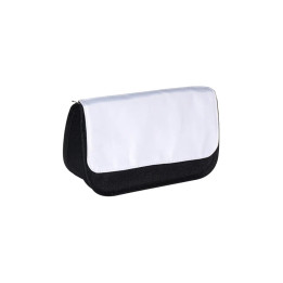 Trousse double pochette personnalisée par sublimation – Noire 14x22 cm
