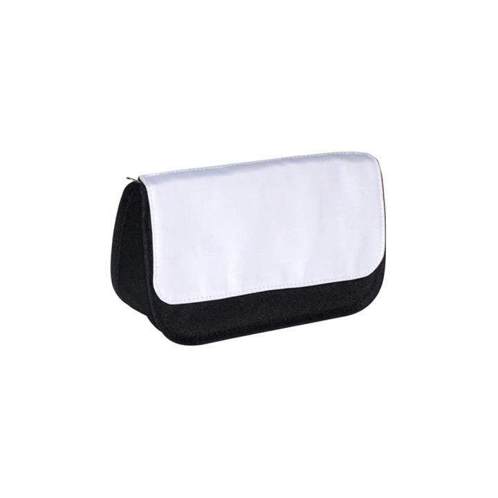 Trousse double pochette personnalisée par sublimation – Noire 14x22 cm