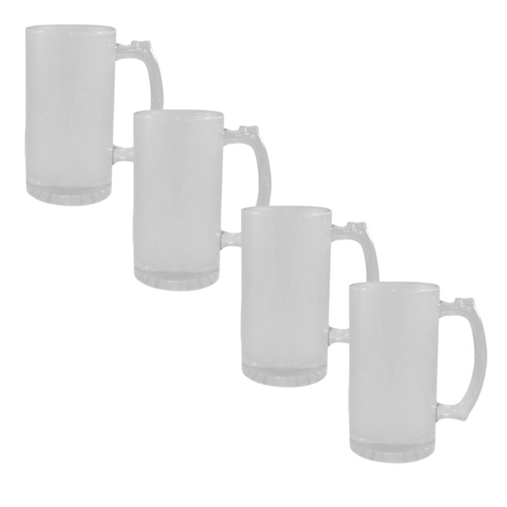 Chope à bière en verre givré personnalisée par sublimation