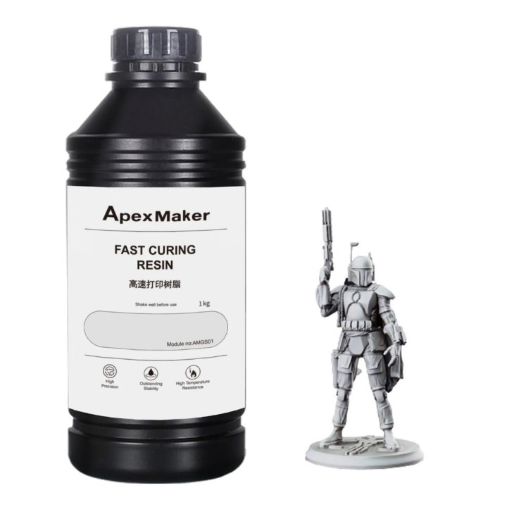 ApexMaker - Résine Fast Curing - Gris (Gray) - 1 kg | Espace Maker