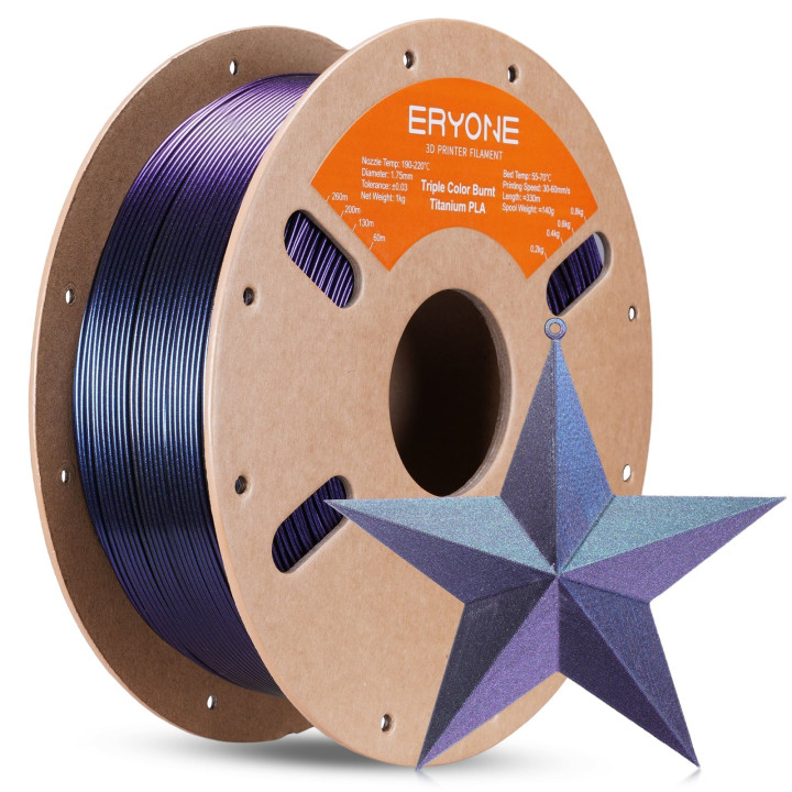 Filament PLA Triple Titane Brûlé Eryone 1,75 mm ±0,03 mm (1 kg)